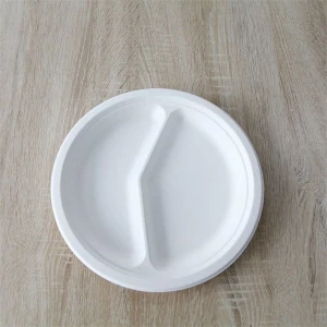 Organic compostable disposable 2 compartment food tray