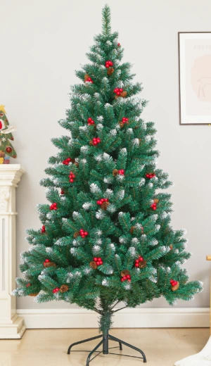 Pointed White + Pinecone Red Automatic Christmas Tree-GL-SHTREE-70833