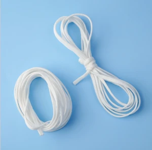 Flat White Earloop for Ear Plastic Polyester and Spandex Material Ear Band