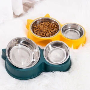 Cat Water Tableware Simple Environmental Dog Stainless Steel Bowl Pet Food Feeder