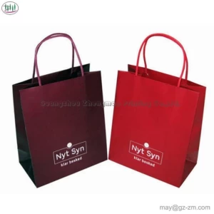 Wholesale Price Customize CMYK full color Colored Paper Bags With Handles