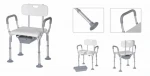Medical Rollator Walker, Medical Shower Chair, Shower Bench with Arms, Bathroom Safety Chair