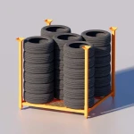Portable tire racks that can be stacked in multiple layers, passenger car tire racks
