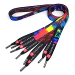 Decoration Pants Strap Custom Sublimation Printed Fabric Lace With Metal Tips