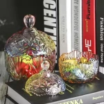 Transparent Food Container Glass Jar Storage Bottles & Jars Living Room Glass Candy Box Multifunction Fashionable Round