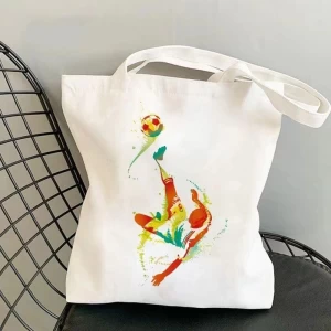 Multi color Customized Printed logo Organic Cotton Canvas Tote shopping Bags With Handles