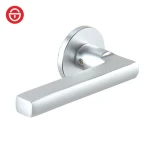 Modern Design Round Lever Lock Set with Silver Aluminum Oxide Customizable Door Handle for Wooden Metal Doors for Hotel