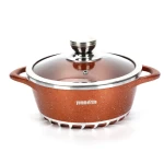 10 Pcs Elegant Marble Cooking Pots Cookware Set Cookware-set With Induction Bottom