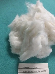 100% recycled cotton fiber waste, natural white color, lowest price