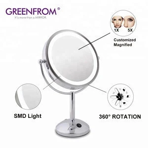 10x Magnification 10 Inch LED Lighted Desktop Makeup Mirror