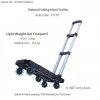 125kg loading compact platform flatbed lightweight portable retractable five-wheel dolly folding luggage hand trolley cart truck