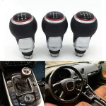 12mm 5/6 Speed Gear Shift Knob Lever Stick For Audi A4 B6 B7 B8 A6 S4 8K A5 8T Q5 8R S Line Ibiza 6J Seat Leon Mk1 Passat Golf
