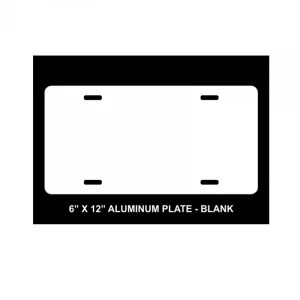 12"x6"x.025" Blank Dye Sublimation Aluminum Car License Plate