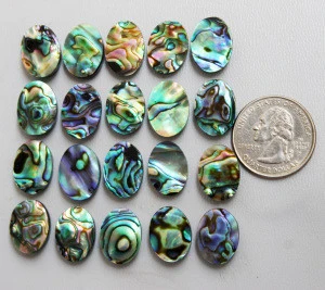 13x18mm Abalone Shell Gemstone, Oval Cabochon, Calibrated Paua Shell Loose Gemstone for Jewelry