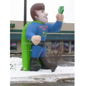 15ft tall Inflatable superhero/ inflatable superman with cash for bank advertising