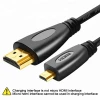 1M 2M 3M Gold Plated 3D 1080P micro hdmi to hdmi cable for mobile phone camera