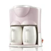 2 Cups Mini Coffee Machine Electric Automatic Steam Drip Instant Coffee Maker with 2 Porcelain Cup