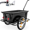 2-wheeled Bike Trailer Carrier Cargo Black Bicycle Luggage Cart Transport Hauling Handle Towing Drawbar 90L