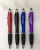 2018 Novelty pens, LED light logo ballpoint pen, shiny laser engraved logo stylus top aluminum roll pen