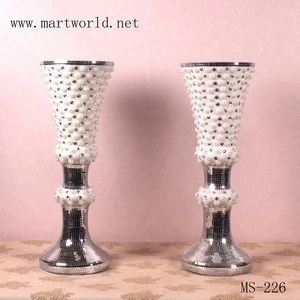2019 New beautiful glass fiber wedding vases columns for sale, flower vase decorative wedding pillars wedding decoration(MS-226)
