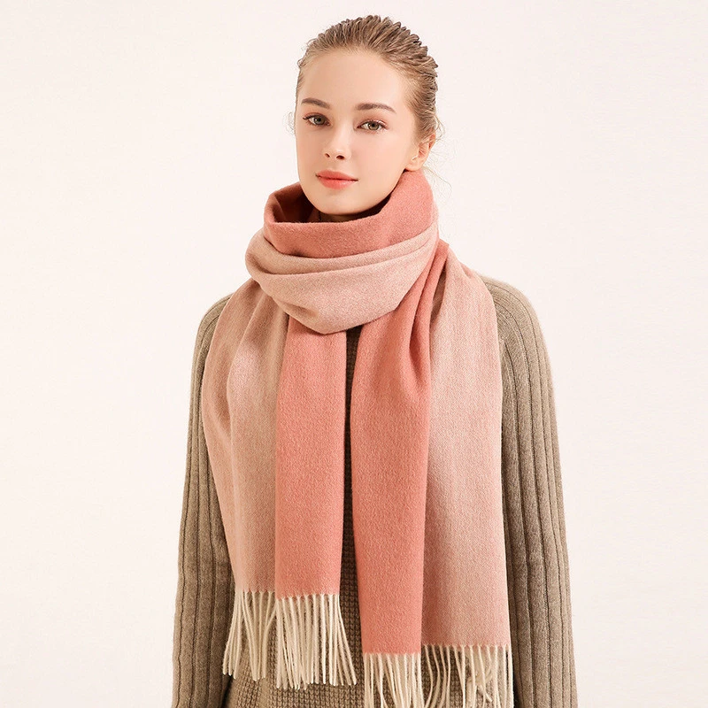 2020 100% wool scarf soft comfortable reversible knitted scarf