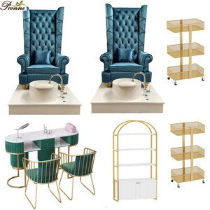 2020 blue&amp;gold pedi spa chair pedicure base station set with nail table