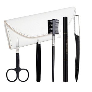 2020 High Quality Portable 5pcs Eyebrow trimmer /comb/shaver/pencil/knife set