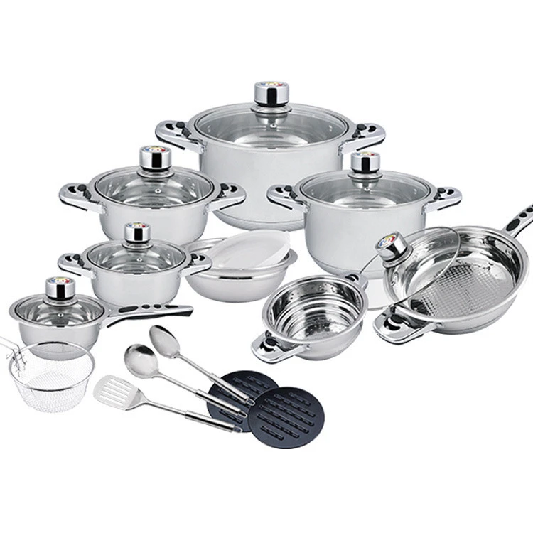 2020 new arrival cookware set  21pcs stainless steel cooking pot for home kitchen appliance