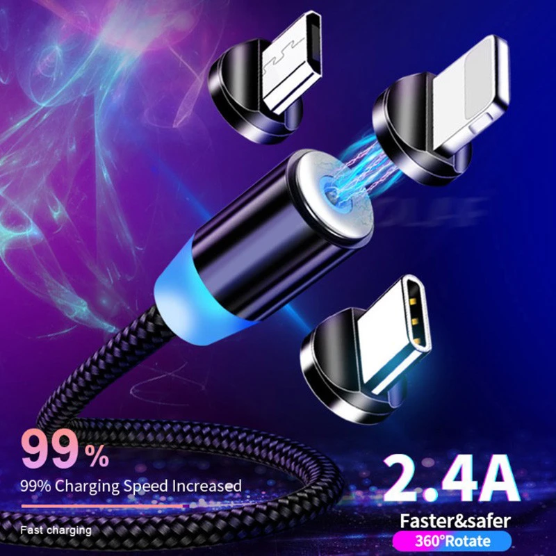 2020 new trending micro usb Magnet SuperCalla Magnetic Storage USB Cable Self Winding 2.4A Cable