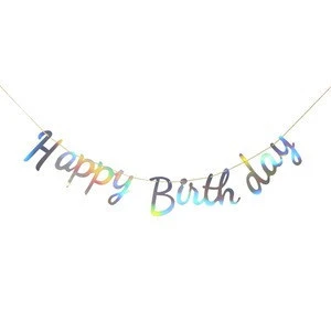 2020 Wholesale New design Top quality Foil Happy Birthday Letter Banner for Birthday party decoration party supplies