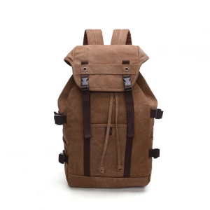 2021 Fashionable Canvas Bag Back Pack Bags Trending Vintage Leather Laptop Backpack Unisex Retro Leather OEM Mens Backpack 1KG