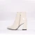 Import 2021 new latest design fashion white leather shoes women boots with heels from China