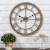 Import 20inch Large Wall Clock Roman Numerals Design Rustic Country Style Luxurious Real Wooden Wall Clock from China