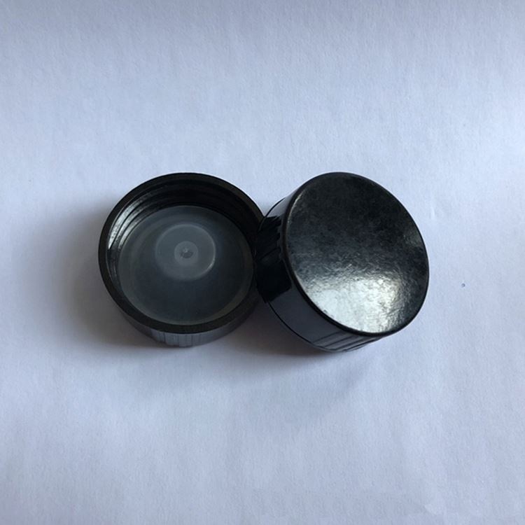 22mm 24mm 28mm 32mm Seal Closure Black Plastic Screw Caps Polyseal For Boston Bottles