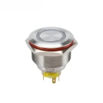 25 30mm flat head ring illuminated metal push button switch with connector momentary latching on off power control switch button