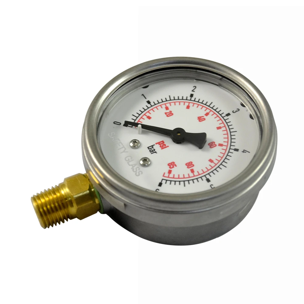 2.5inch stainless steel case Silicone oil filled pressure gauge hydraulic oil pressure gauges