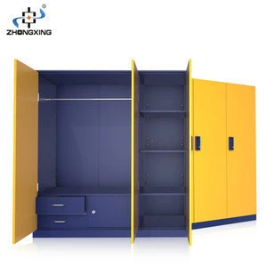 3 door metal material steel wardrobe lockers / steel wardrobes with locker
