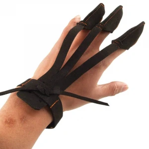 3 Fingers Cover Cushion Pad Finger Protective Adjustable Shooting Archery Gloves