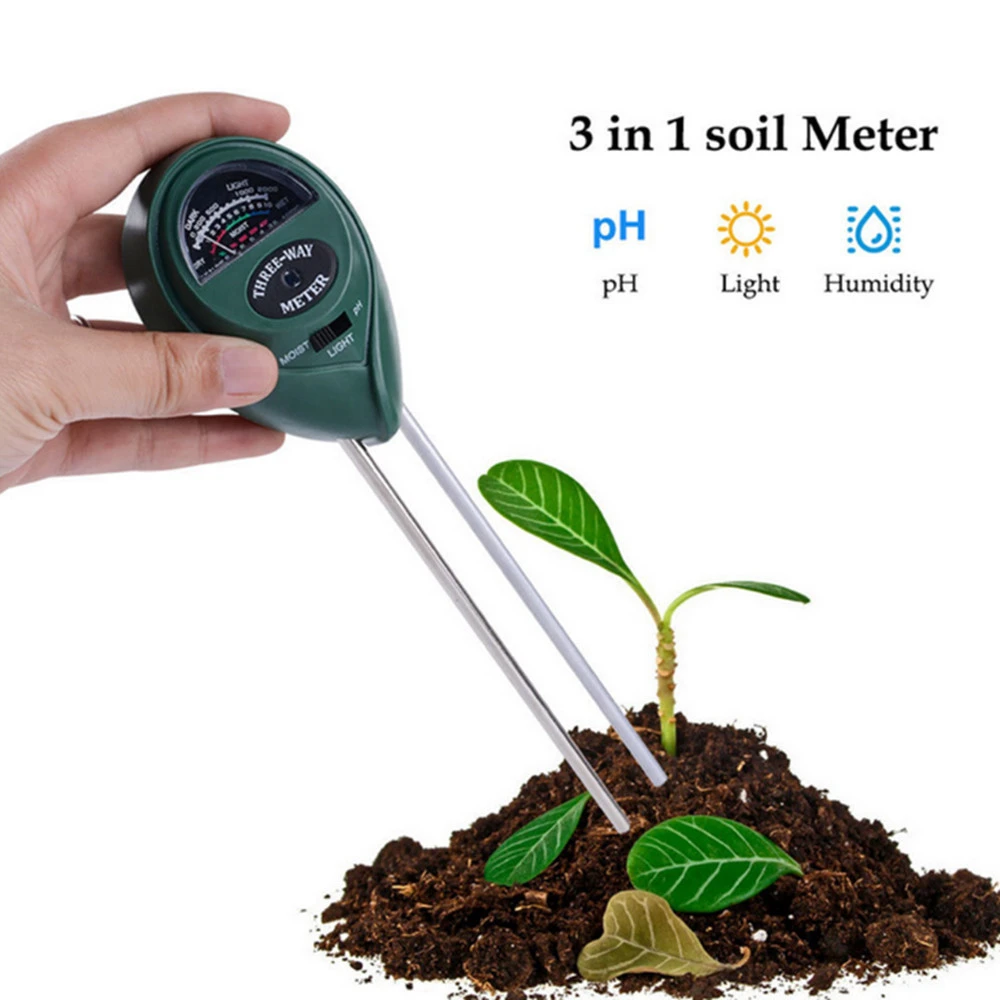 3 in 1 Soil Tester Moisture Meter, Light and PH acidity Tester, Plant Tester for Garden Easy Read Indicator