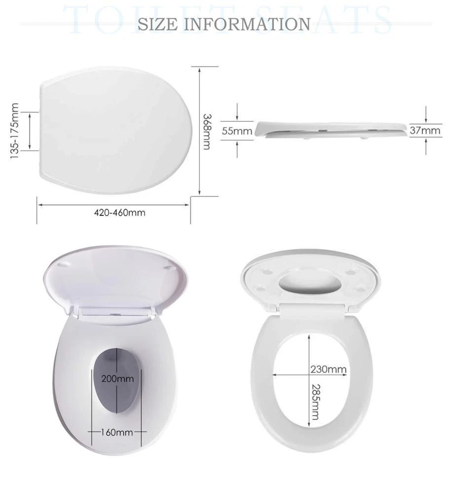 3 pieces round oval O shape plastic family adult baby toilet seat
