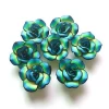 30mm blue colors polymer clay rose flower beads with holes wholesales
