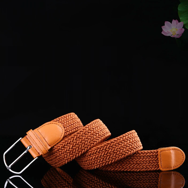 30MM Custom Multi Color Branded Fashion Canvas Woven Polyester Fabric Belt Braided Canvas Belt For Women