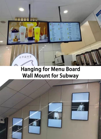 32 40 43 46 inch Indoor Led Screen Advertising Player Price Square Hanging Digital Signage