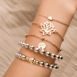 36 Style Boho Bangle Elephant Heart Shell Star Moon Bow Map Crystal Bead Bracelet Women Charm Party Wedding Jewelry Accessories