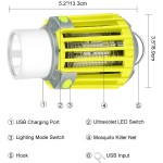 4-In-1 Portable Camp Light Mosquito Killer Lamp USB Rechargeable IP67 Bug Zapper Led Camping Lanterns