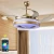 Import 42 inch Colorful light changeable 4 plastic blade fan 220v ac 36w ceiling fan chrome with light summer cool bathroom and remote from China