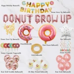 46 Pieces Donut Growing Party Decor Set, Birthday Party Decoration,party Supplies Festival Decoration Event & Party Supplies