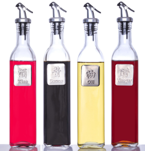 500ml glass soy sauce vinegar bottle anti-hanging seasoning bottle glass oil bottle