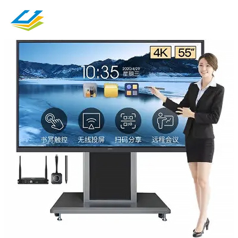 55 65 75 86 98 Inch 4K Dual OS Touch Screen Smart Board Interactive Whiteboard for Meeting Room and Schools (OPS optional)