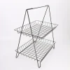 550-72 home decor 2 tier collapsible metal magazine rack wire newspaper holder for display